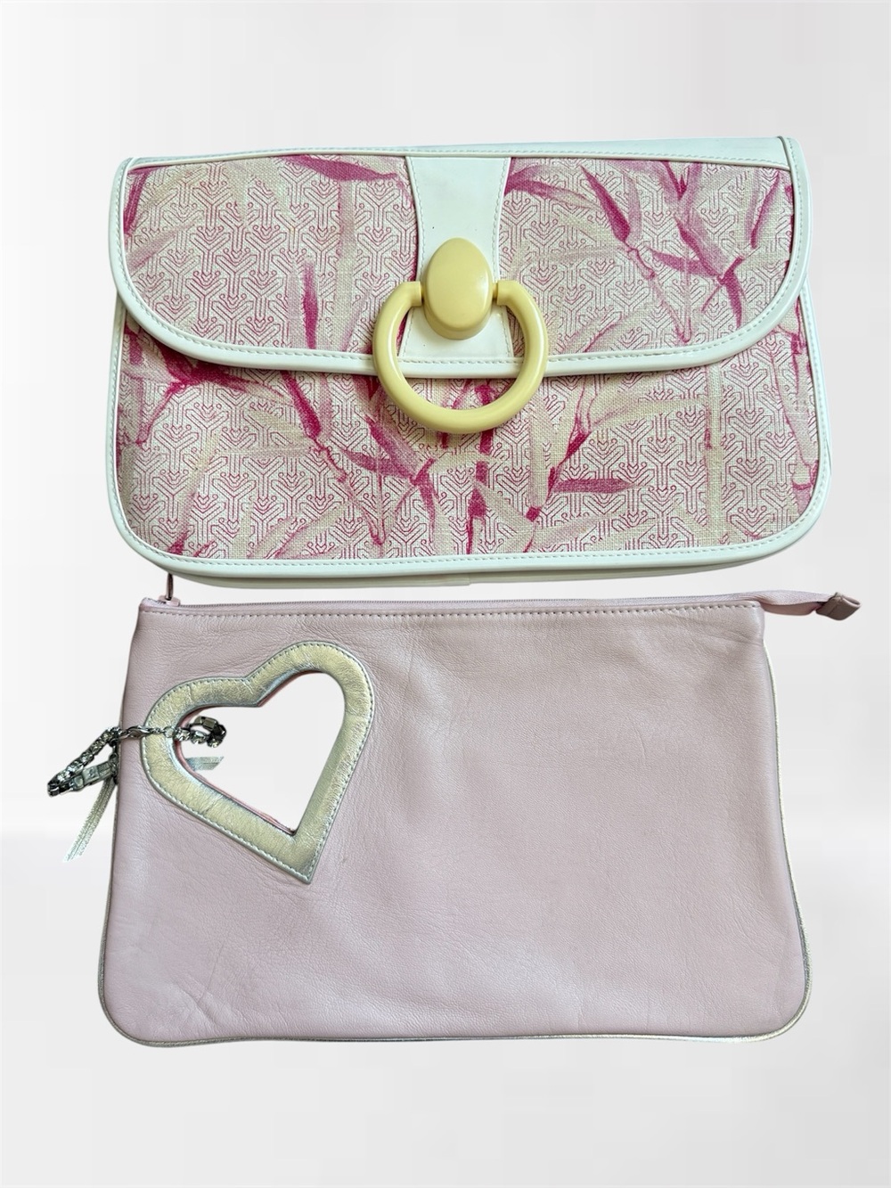 Lulu Guinness Clutch + Pink Leather Pouch Bundle